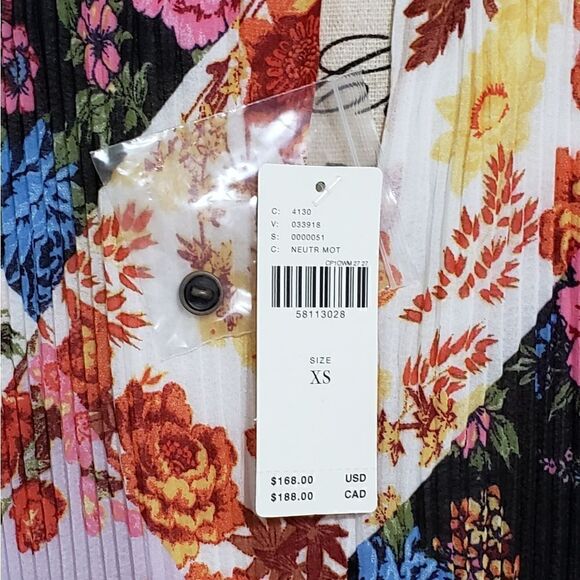 Anthropologie Mauve Shara Floral Patchwork Pleated Midi Dress Size Extra Small - Picture 10 of 10